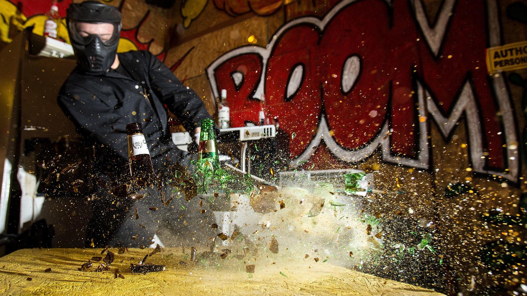 Smash bottles, furniture and frustrations away in Tucson's new 'rage room'